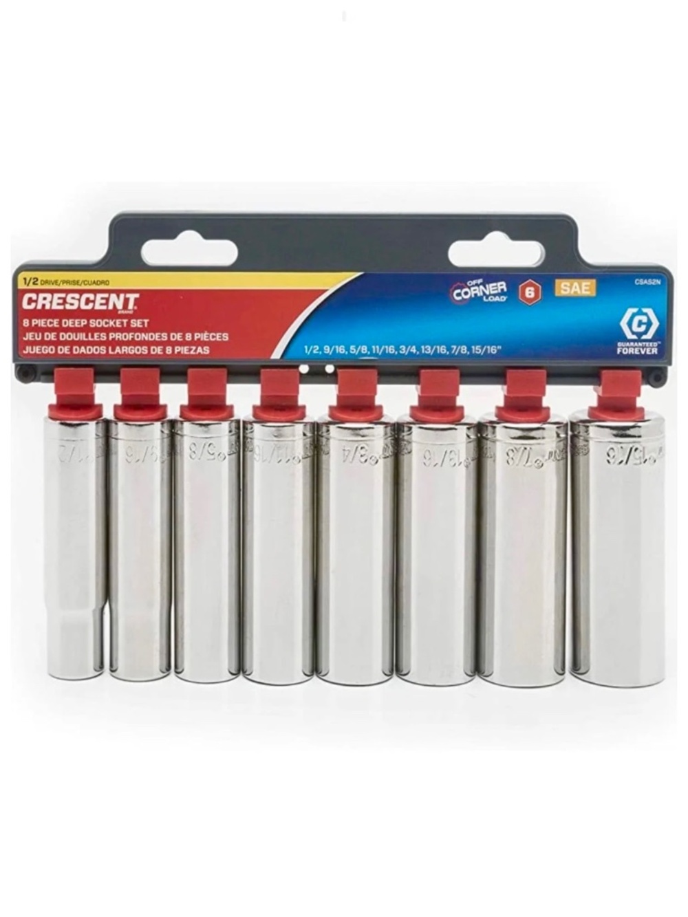 Crescent 8 Pc 1/2'' Drive 6 Point Deep Sae Socket Set CSAS2N - gift for men